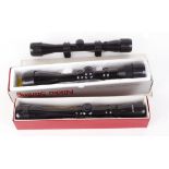 6 x 45 Nikko Stirling Platinum rifle scope with mounts, boxed; 4 x 40 Hunter rifle scope with