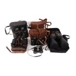 5 various cased pairs of binoculars, including 8x40 Swift Saratoga Mk II