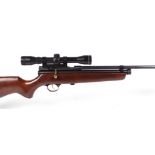 .22 SMK QB78DL Co2 bolt action air rifle, open foresight, mounted 4x32 SMK scope, no. 06706812 [