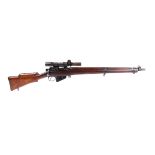(S1) .303 Lee Enfield No.4 Mk1 T bolt action sniper rifle, in full military specification, stamped