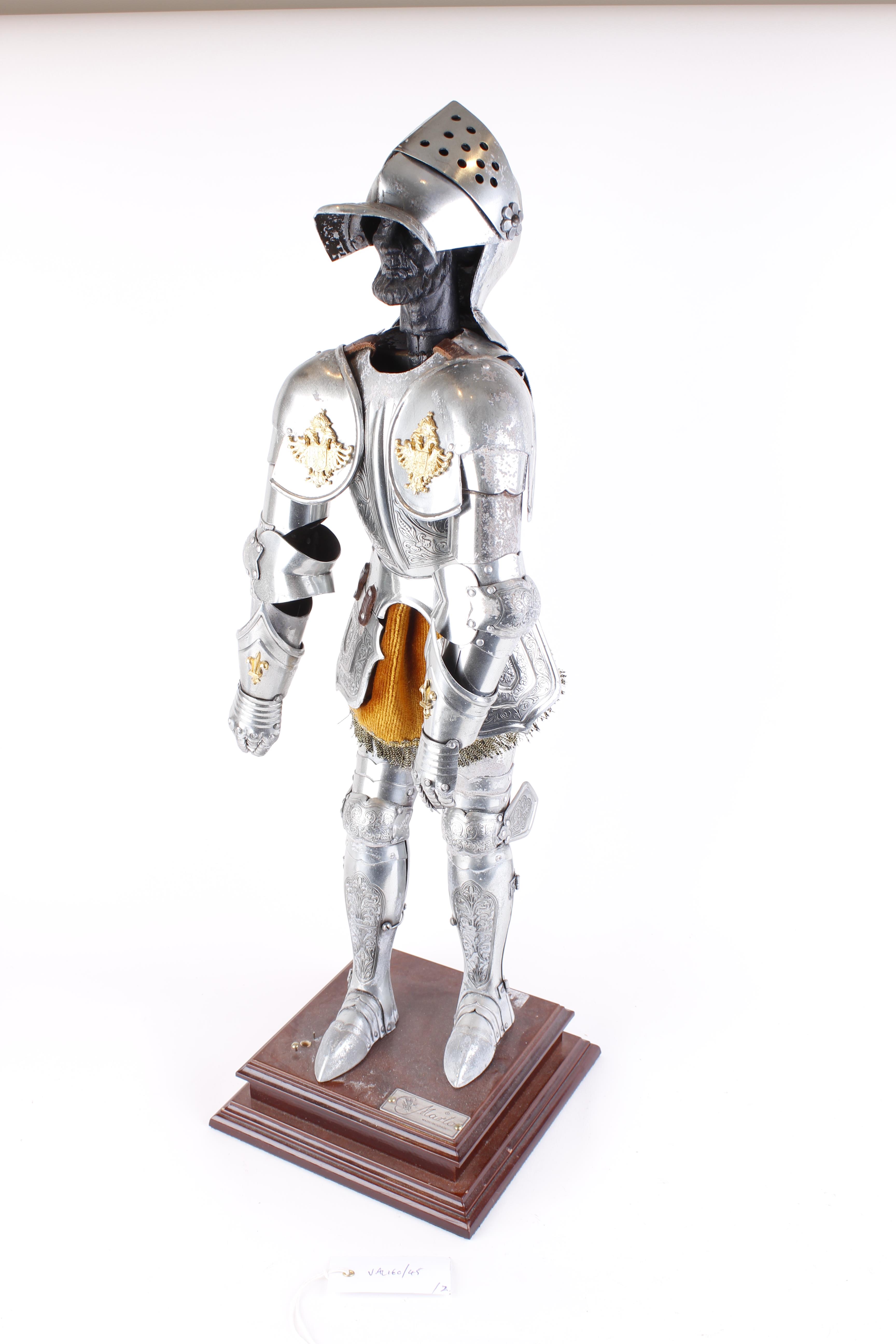 16th Century style fully articulated miniature suit of armour by Marto (Spain), h.25 ins, together - Image 12 of 14