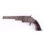 (S58) .32(rf) Smith & Wesson Model No.2 Old Army c.1862, 6 ins octagonal lift up barrel inscribed