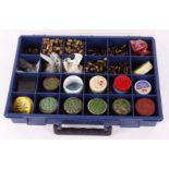 Case containing quantity of various percussion caps, primers, blanks, etc [Purchasers Please Note: