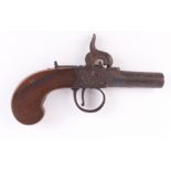 (S58) 50 bore Percussion pocket pistol, 1½ ins turn off barrel, engraved boxlock action signed