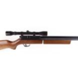 .22 Sharp Innova pump up air rifle, moderated barrel, mounted 4 x 28 Nikko Stirling Tiara scope, no.