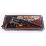 (S1) .44 San Marco Whitneyville 1847 black powder revolver, 9 ins round sighted barrel, captive