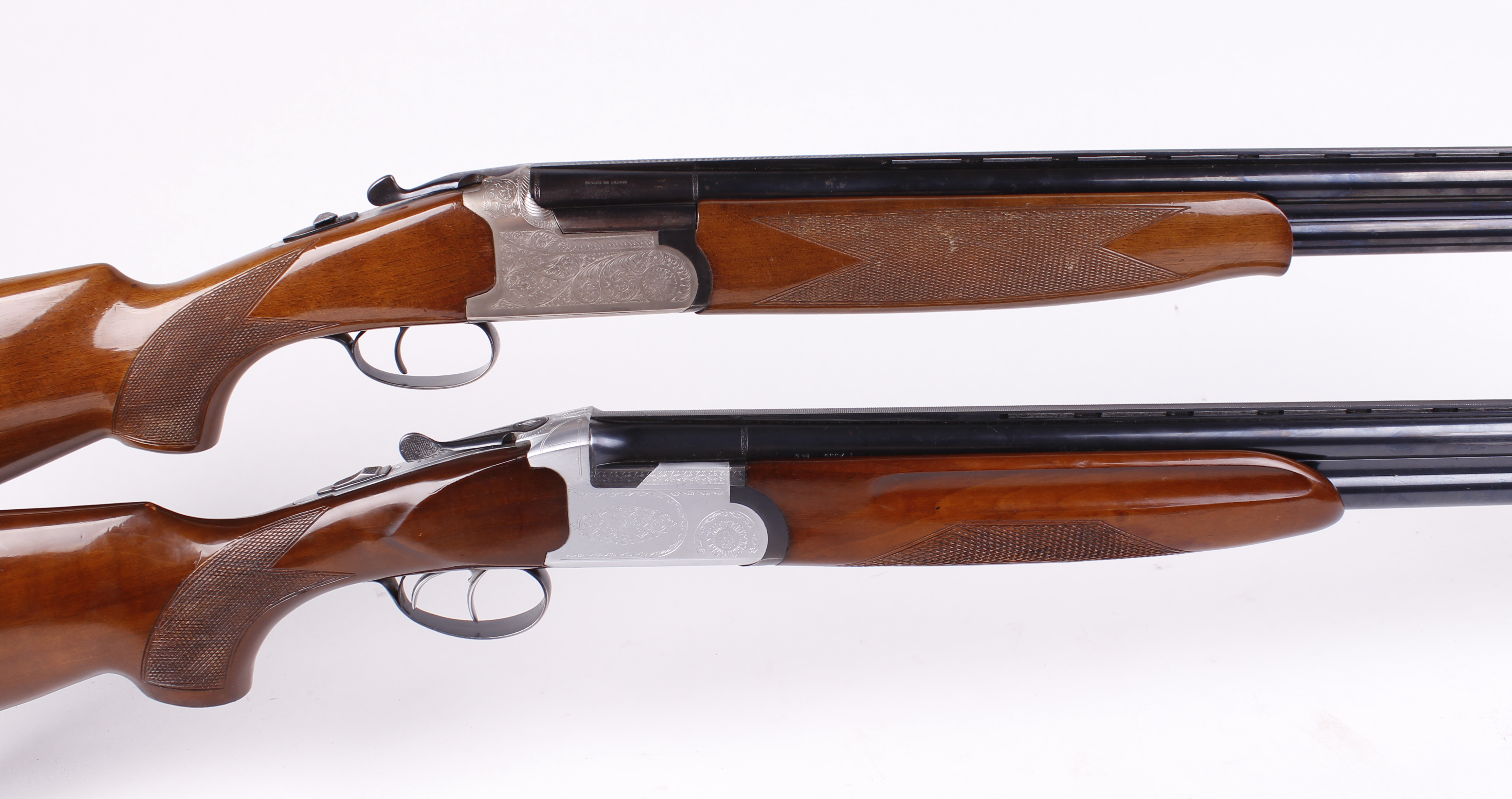(S2) 12 bore Lanber over and under, ejector, 27½ ins barrels, ½ & ¼, file cut ventilated rib, 70mm