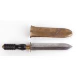 Early Siebe Gorman & Co. diver's knife, 8 ins double edged steel blade stamped SIEBE GORMAN & Co.,