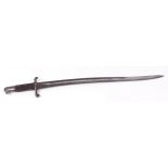 British P1860 Martini sword bayonet, 23 ins blade, chequered grips