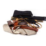 .38 Taurus 2 ins leather shoulder holster; .22 & .44 wrist bandoliers; .410 canvas and leather