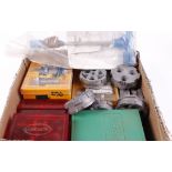 Box of various reloading equipment including: RCBS deprimer tool; bullet puller; 12 x .303 and .