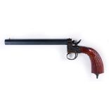 (S1) .36 Pedersoli black powder percussion pistol, 8 ins matt black sighted steel barrel, plain