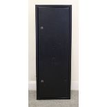 Steel security cabinet, h.32 ins x w.11¾ ins x d.8 ins (locks a/f)