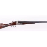 (S2) 12 bore boxlock non ejector by Gorosabel, 28 ins barrels, ½ & full, raised concave rib with