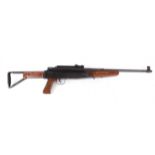 .22 'AK' type sidelever air rifle, folding shoulder stock, leather sling [Purchasers Please Note: