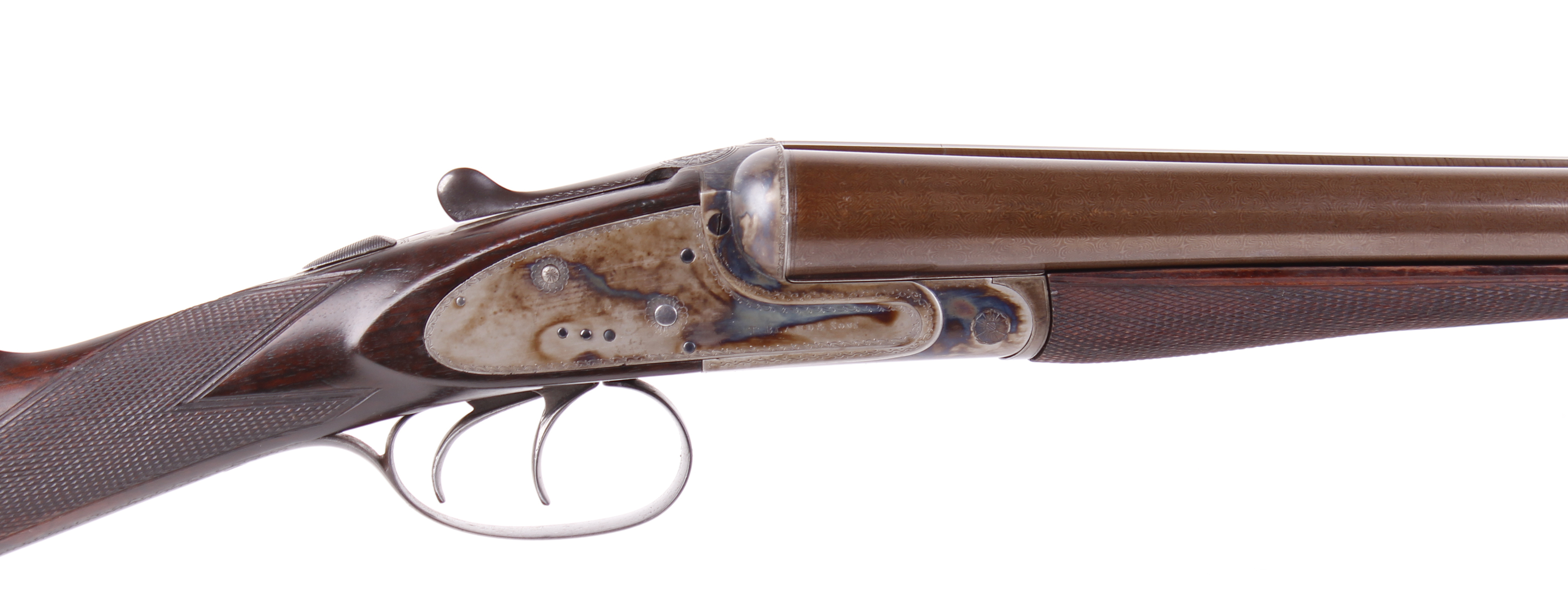 (S2) 12 bore sidelock ejector by Thomas Bland & Sons, 28 ins brown damascus barrels (recent nitro - Image 2 of 7
