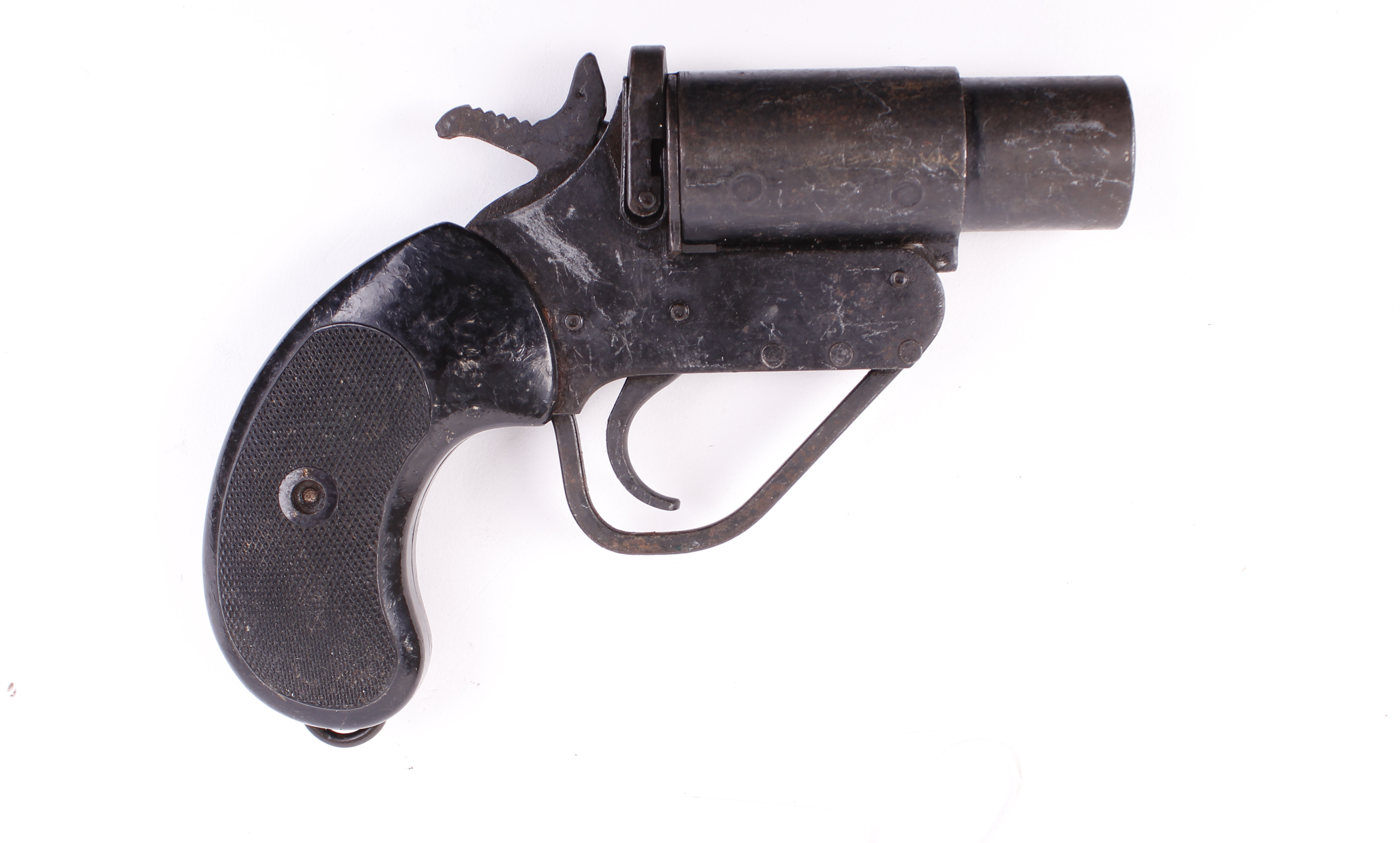 (S1) 1 ins Flare pistol, steel frame, black plastic grips, no. PW472 [Purchasers Please Note: