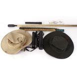 2 x large bore cleaning rods, 2 x 16 bore Bisley snap caps, 2 x wide brim caps, M.H.R Co. M45