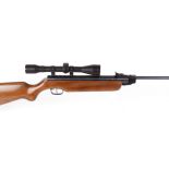 5.5mm Weihrauch HW35 break barrel air rifle, tunnel foresight, adjustable rear sight, mounted 4 x 40