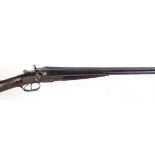 (S2) 12 bore double hammer gun by Ward & Sons, 30 ins barrels, ½ & ¼, scroll and border engraved bar