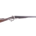 (S2) 12 bore double hammer gun by E. Harrison & Co., 28 ins (originally damascus) sleeved barrels, ¼