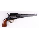 (S1) .44 Pietta Remington black powder percussion revolver, 8 ins barrel, 6 shot cylinder, brass