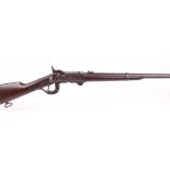 (S58) .54 Burnside breech loading percussion cavalry carbine c.1862, with 21 ins half stocked