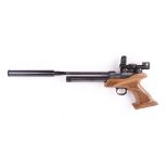 5.5mm Air Force One Trophy Co2 bolt action target air pistol, Parker Hale moderator, fitted