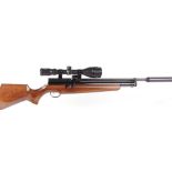.177 Webley Raider bolt action multi shot pre-charged air rifle, fitted moderator, rotary