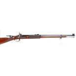 (S1) .451 Parker Hale percussion target rifle, 32½ ins fullstocked steel banded barrel, steel
