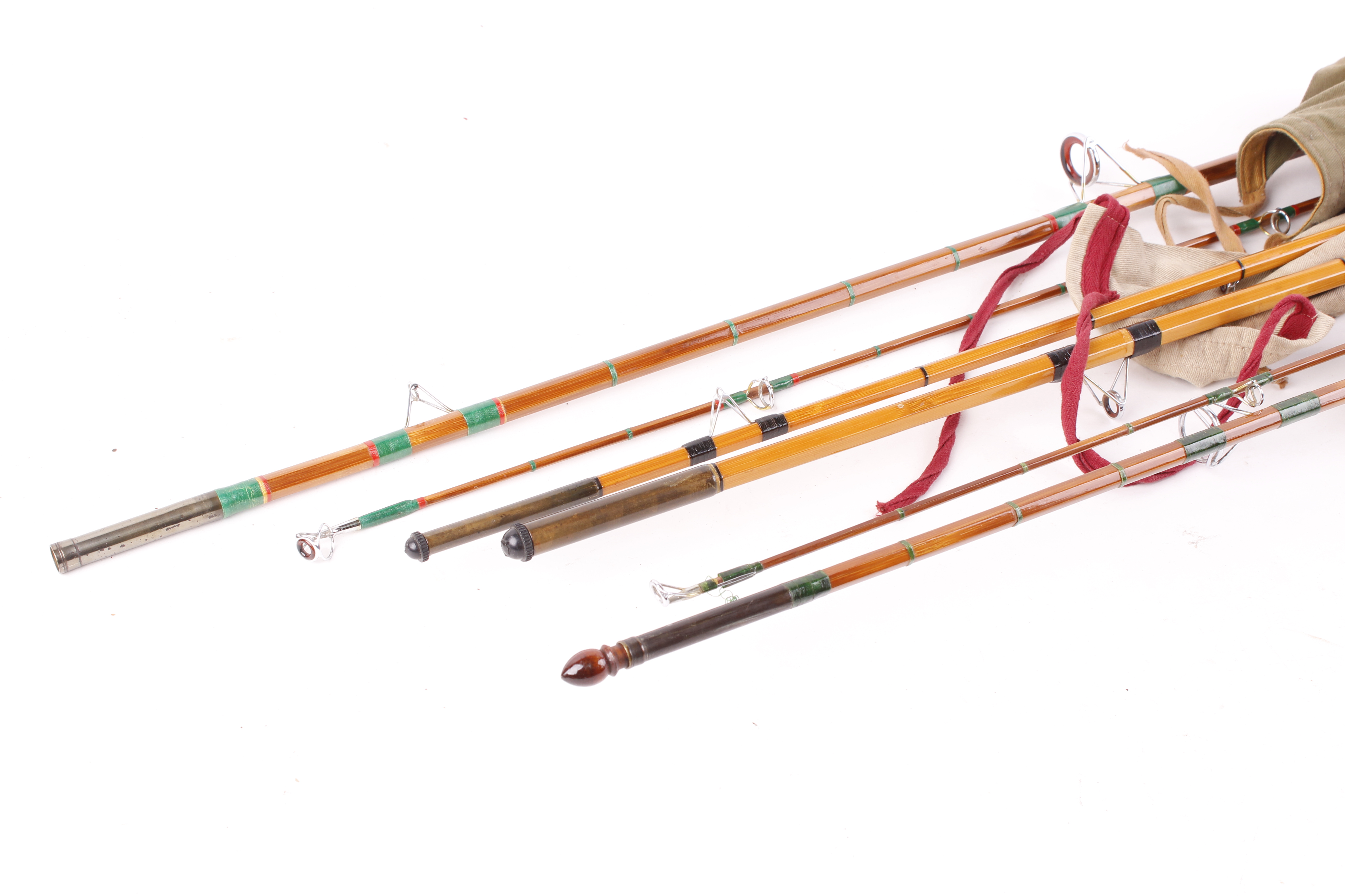 Three vintage fishing rods: Mitre Hardy 'The Wondrex' three piece split cane float rod; Dawsons of - Image 2 of 2