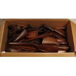 Large box of various rifle and shotgun stocks, forends, etc