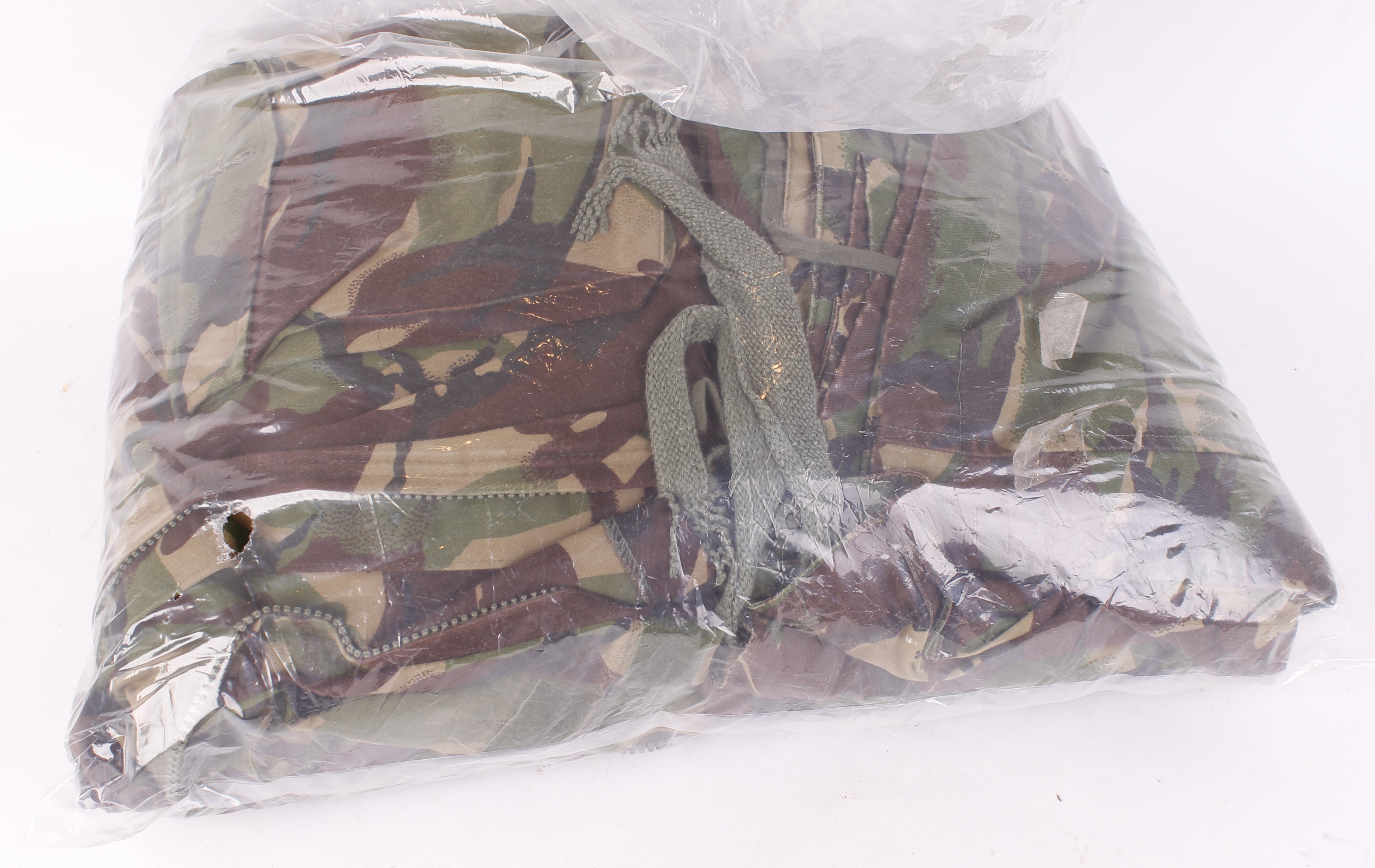 DPM camouflage clothing to include: 3 x pair trousers; 2 x lightweight smocks; 1 x windproof