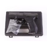 .177 Walther CP99 CO2 air pistol, open sights, 8 shot rotary magazine, no. 41202 in hard plastic