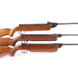 Three .22 Diana Series 70 Model 79, break barrel air rifles (two with no spring, sights mainly