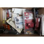 Box of shooting accessories incl.: scope anti-reflection devices; optics covers etc.