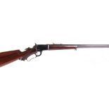 (S1) .22 Early Marlin lever action rifle, 24 ins octagonal barrel, top flat stamped MARLIN FIRE-ARMS