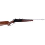 (S1) .308 (Win) Browning BLR lever action rifle, 20½ ins screw cut barrel (capped), original open