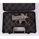 (S5-SF47) 50.7mm (.410) Bond Arms Defender derringer shot pistol, 3 ins stainless steel over and