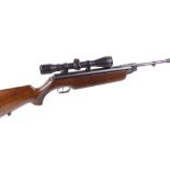 .177 Weihrauch HW35 break barrel air rifle, fitted moderator, mounted 4x40 scope, no. 791099 [