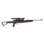 .22 Chinese 'AK' type sidelever air rifle, pistol grip folding stock, mounted 4 x 20 scope [