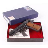 8mm Bruni 1911 Government semi automatic blank firing pistol, original box and instructions. This