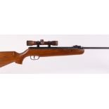 5.5mm SMK19 break barrel air rifle, mounted 4 x 28 scope, no. 0604107 [Purchasers Please Note: