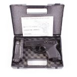 .177 JSC CO2 air pistol, open sights, no. A-9000S, in hard plastic case with instructions and two