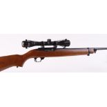 (S1) .22 Ruger 10/22 semi automatic carbine, 19½ ins screw cut barrel, 10 shot rotary magazine, semi