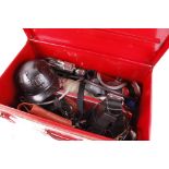 Siebe Gorman Airmaster vintage breathing apparatus, in red steel transport box with instruction