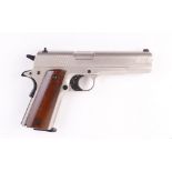 .177 Colt Government 1911 A1 (Umarex) Co2 semi automatic air pistol, nickel finish, wood grips, with