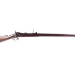 (S1) .45-70 Springfield US Model 1878 Trapdoor rifle, 32 ins full stocked two band barrel, blade and