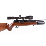 (S1) .22 BSA Super 10 bolt action pre charged air rifle, moderated barrel, multi shot rotary