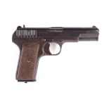 7.62mm WWII Russian type TT-30 semi automatic pistol, no. EF1200 - Deactivated with EU